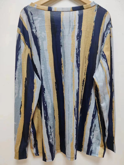 Big Size Women's Long Sleeve Casual Printed T-Shirt