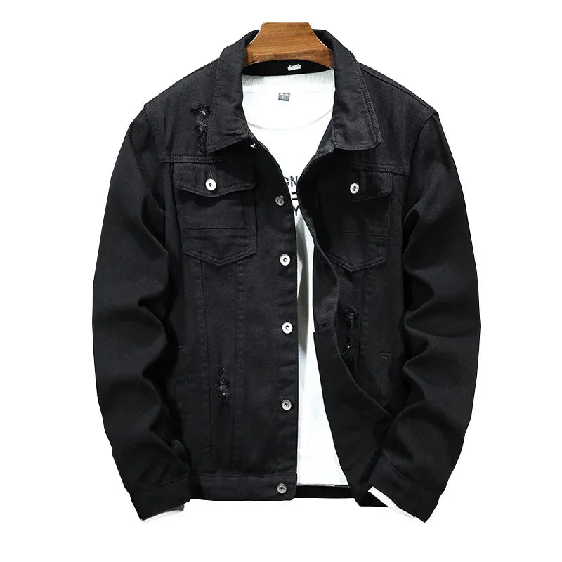 Spring Autumn New Fashion Men's Casual Trendy Black Solid Color
