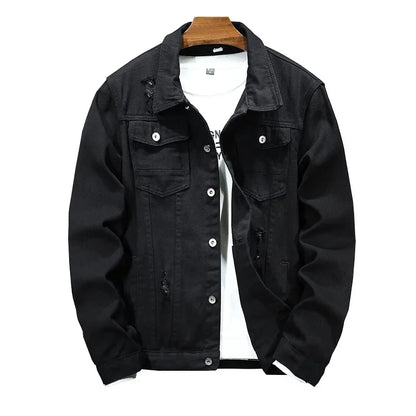 Spring Autumn New Fashion Men's Casual Trendy Black Solid Color