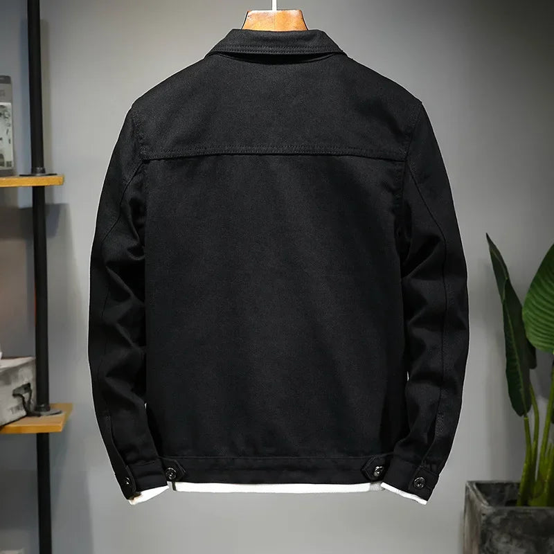 Spring Autumn New Fashion Men's Casual Trendy Black Solid Color