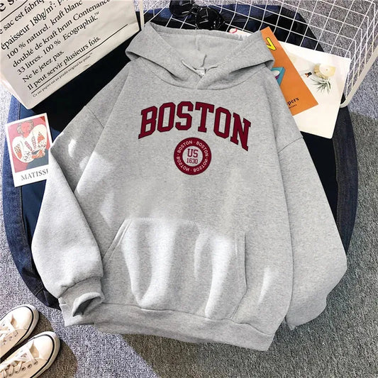 Boston City Us Founded In 1630 Hoodies Women Warm Comfortable