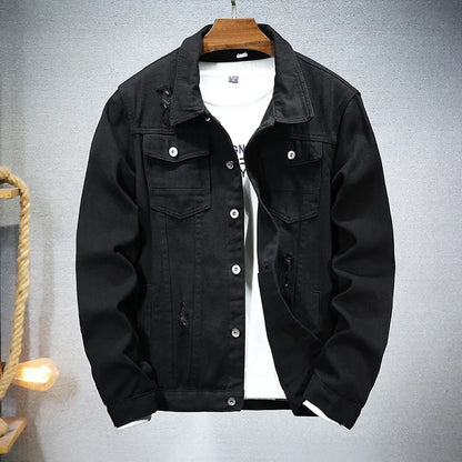 Spring Autumn New Fashion Men's Casual Trendy Black Solid Color