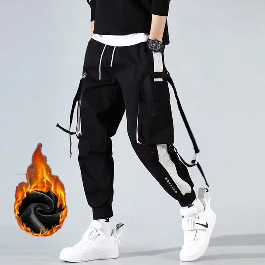 Men Winter Thermal Youthful Vitality Loose Cargo Pants Male Fashion