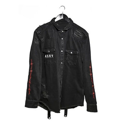 Gym Mens Denim Jacket Fashion Motorcycle Jeans Jackets