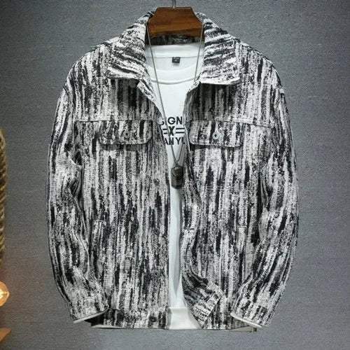 2026 New Men Pure Colour Denim Jacket Single-breasted Lapel Daily