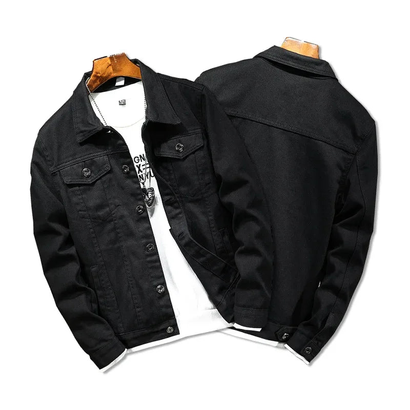Spring Autumn New Fashion Men's Casual Trendy Black Solid Color
