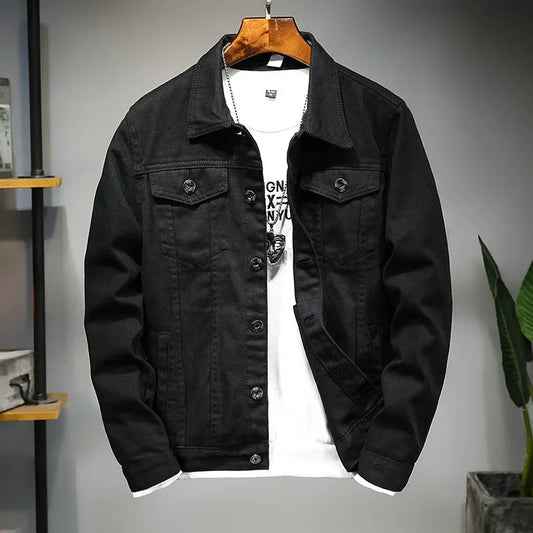 Spring Autumn New Fashion Men's Casual Trendy Black Solid Color